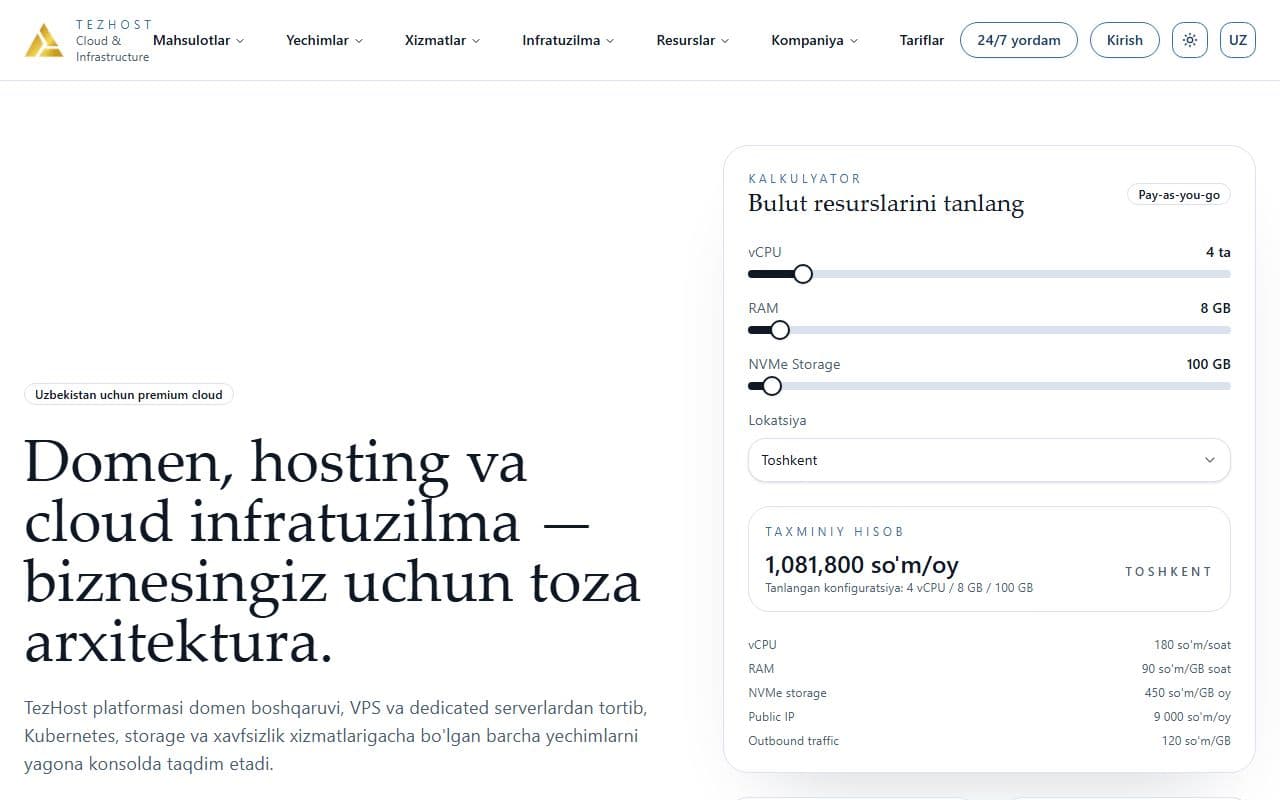 TezHost — Hosting & Cloud