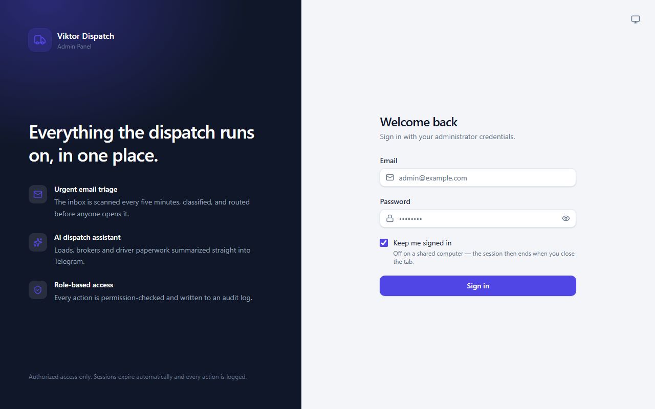 Viktor Dispatch — Logistika CRM
